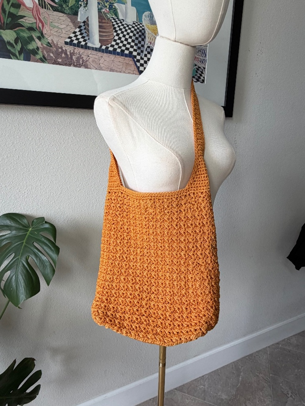 The Sak Original Crochet Hobo Bag Orange - Picture 2 of 8